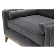Essentials For Living Parker Post Modern Sofa Chair ~ Dark Dove Velvet With Natural Gray Oak