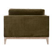 Essentials For Living Parker Post Modern Sofa Chair ~ Olive Velvet With Natural Gray Oak