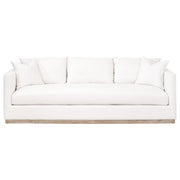 Essentials For Living Siena 96” Plinth Base Sofa ~ LiveSmart Machale-Ivory With Natural Gray Oak