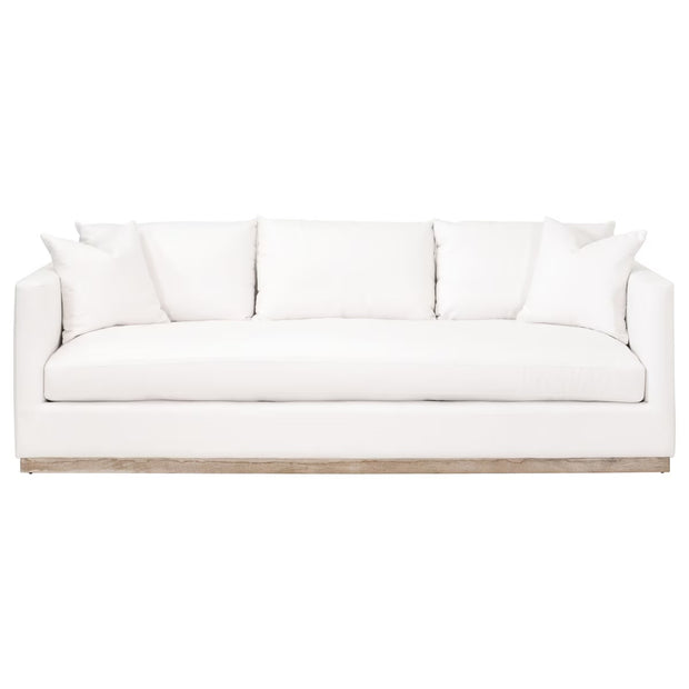 Essentials For Living Siena 96” Plinth Base Sofa ~ LiveSmart Machale-Ivory With Natural Gray Oak