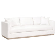 Essentials For Living Siena 96” Plinth Base Sofa ~ LiveSmart Machale-Ivory With Natural Gray Oak