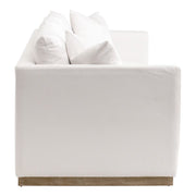Essentials For Living Siena 96” Plinth Base Sofa ~ LiveSmart Machale-Ivory With Natural Gray Oak
