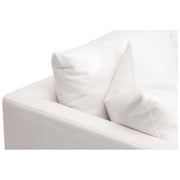 Essentials For Living Siena 96” Plinth Base Sofa ~ LiveSmart Machale-Ivory With Natural Gray Oak