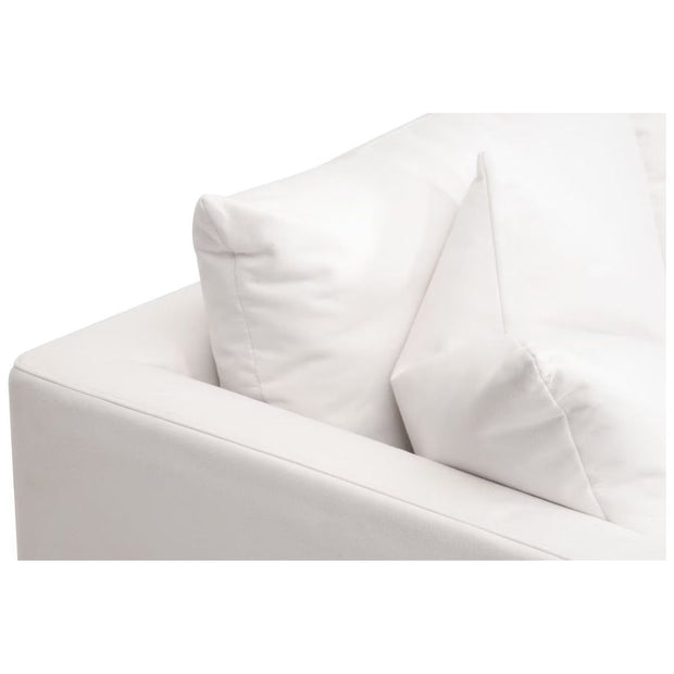 Essentials For Living Siena 96” Plinth Base Sofa ~ LiveSmart Machale-Ivory With Natural Gray Oak