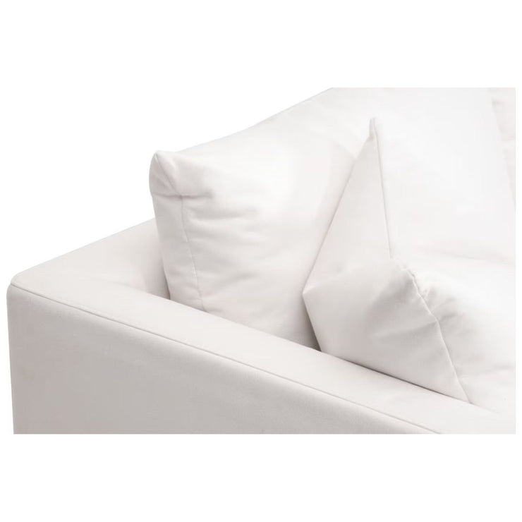 Essentials For Living Siena 96” Plinth Base Sofa ~ LiveSmart Machale-Ivory With Natural Gray Oak