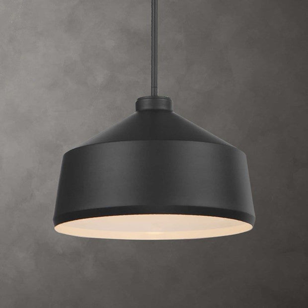 Uttermost Holgate Matte Black Metal Shade Pendant Light