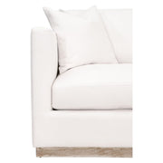 Essentials For Living Siena 96” Plinth Base Sofa ~ LiveSmart Machale-Ivory With Natural Gray Oak
