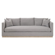 Essentials For Living Siena 96” Plinth Base Sofa ~ LiveSmart Paulston-Steel With Natural Gray Oak