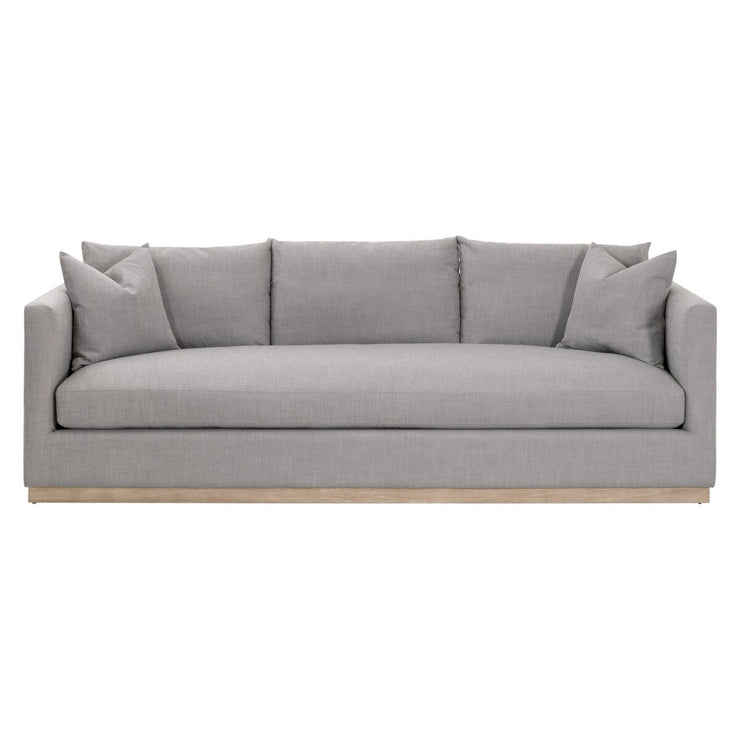 Essentials For Living Siena 96” Plinth Base Sofa ~ LiveSmart Paulston-Steel With Natural Gray Oak