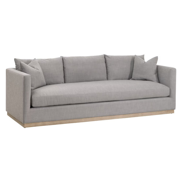 Essentials For Living Siena 96” Plinth Base Sofa ~ LiveSmart Paulston-Steel With Natural Gray Oak