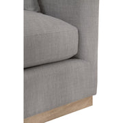 Essentials For Living Siena 96” Plinth Base Sofa ~ LiveSmart Paulston-Steel With Natural Gray Oak