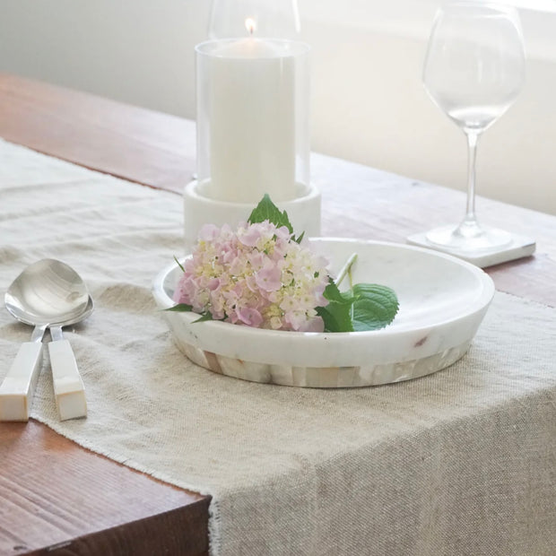 Anaya Home So Soft Linen White Table Runner