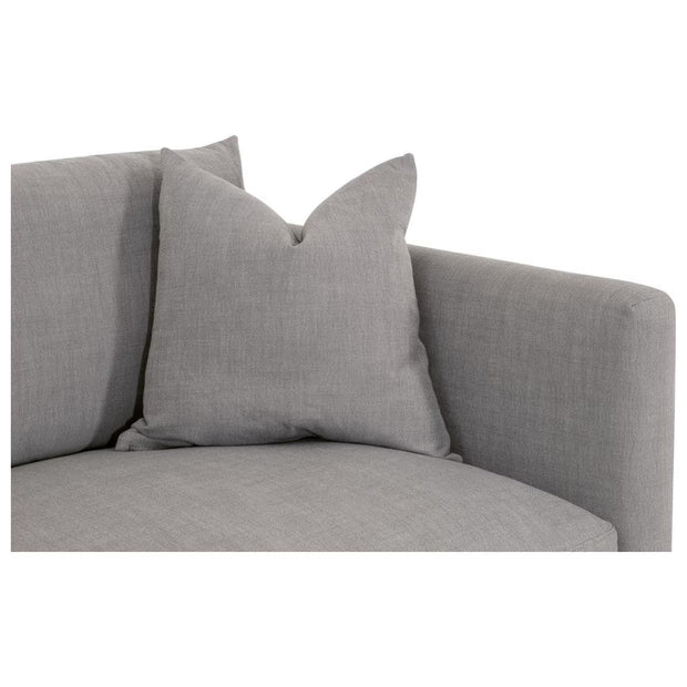 Essentials For Living Siena 96” Plinth Base Sofa ~ LiveSmart Paulston-Steel With Natural Gray Oak