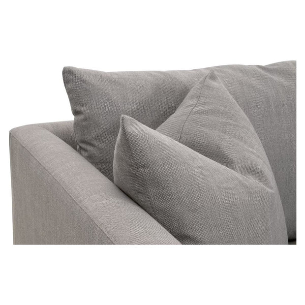 Essentials For Living Siena 96” Plinth Base Sofa ~ LiveSmart Paulston-Steel With Natural Gray Oak
