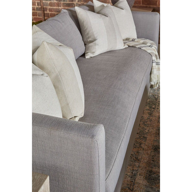 Essentials For Living Siena 96” Plinth Base Sofa ~ LiveSmart Paulston-Steel With Natural Gray Oak