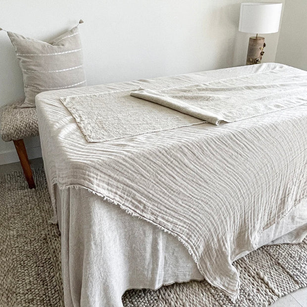 Anaya Home So Soft Linen Beige Table Runner