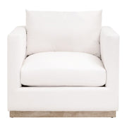 Essentials For Living Siena Plinth Base Sofa Chair ~ LiveSmart Machale-Ivory With Natural Gray Oak