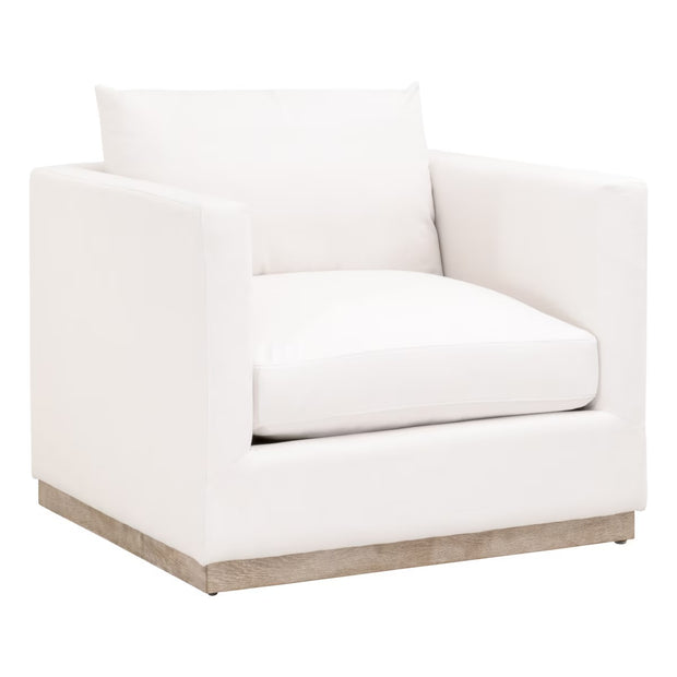Essentials For Living Siena Plinth Base Sofa Chair ~ LiveSmart Machale-Ivory With Natural Gray Oak
