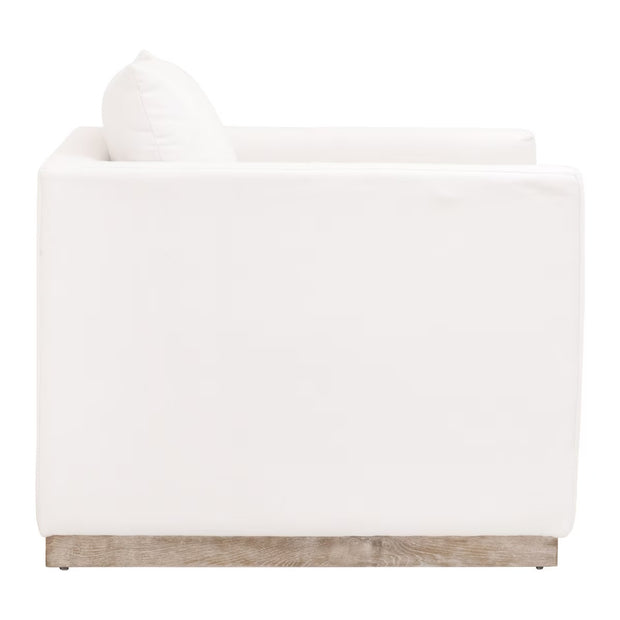 Essentials For Living Siena Plinth Base Sofa Chair ~ LiveSmart Machale-Ivory With Natural Gray Oak