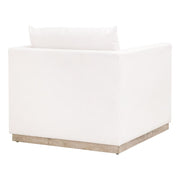 Essentials For Living Siena Plinth Base Sofa Chair ~ LiveSmart Machale-Ivory With Natural Gray Oak