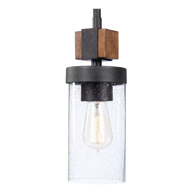 Uttermost Atwood Industrial Style Heavy Gauge Wood and Iron Mini Pendant Light