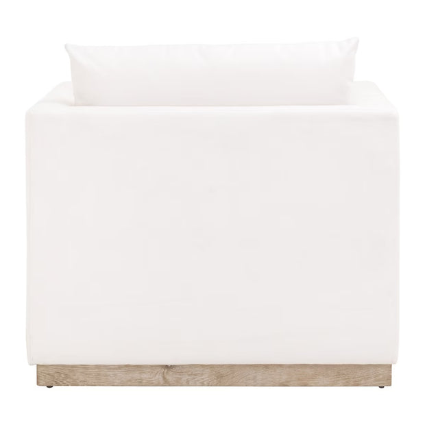 Essentials For Living Siena Plinth Base Sofa Chair ~ LiveSmart Machale-Ivory With Natural Gray Oak