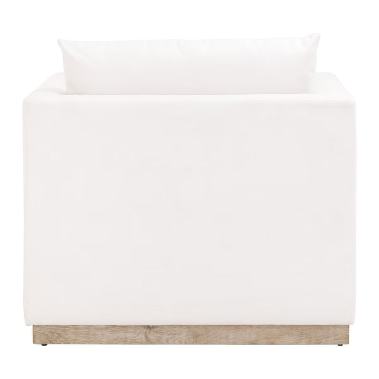 Essentials For Living Siena Plinth Base Sofa Chair ~ LiveSmart Machale-Ivory With Natural Gray Oak