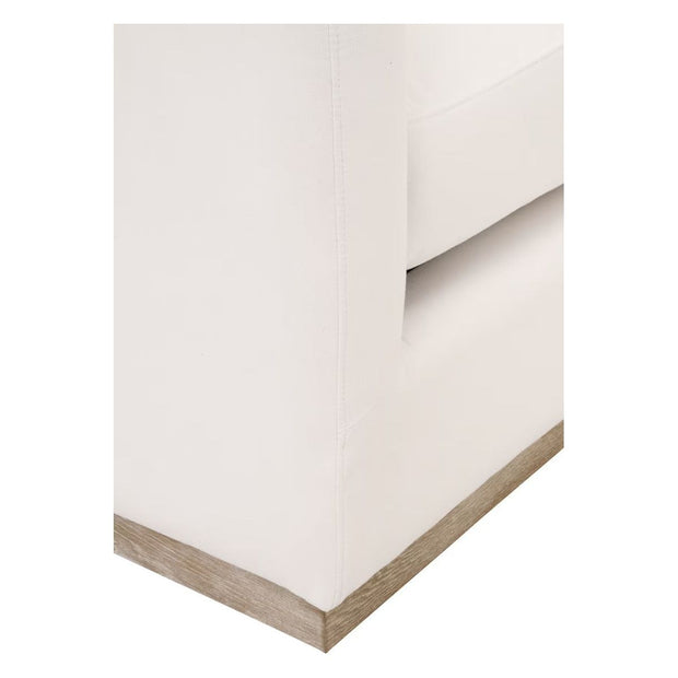 Essentials For Living Siena Plinth Base Sofa Chair ~ LiveSmart Machale-Ivory With Natural Gray Oak