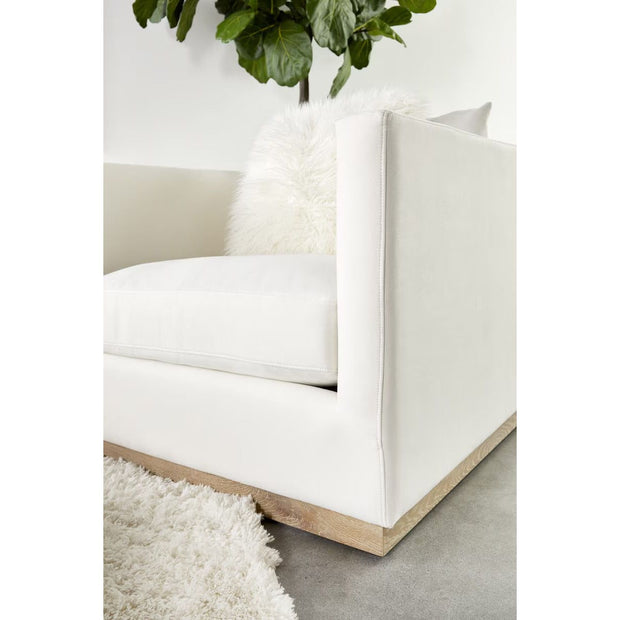 Essentials For Living Siena Plinth Base Sofa Chair ~ LiveSmart Machale-Ivory With Natural Gray Oak