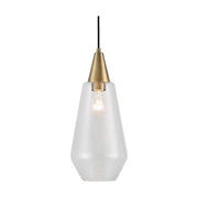 Uttermost Eichler Clear Glass with Antique Brass Accents Mini Pendant Light