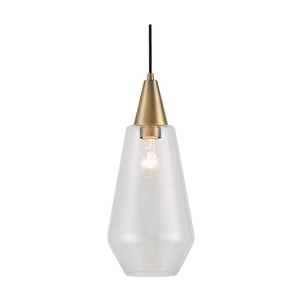 Uttermost Eichler Clear Glass with Antique Brass Accents Mini Pendant Light