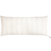 Anaya Home So Soft Linen White With Beige Stripes Pillow 13x30 With Down Insert