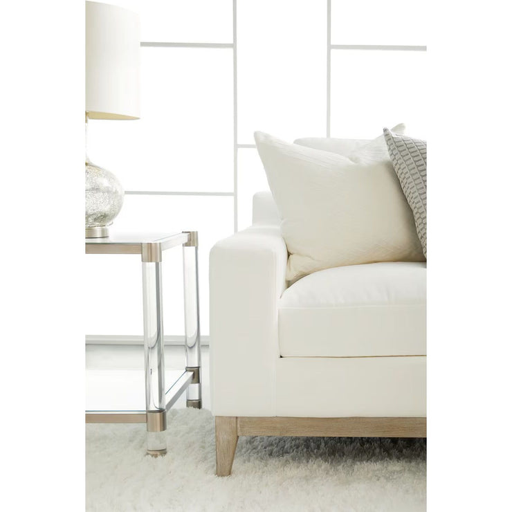 Essentials For Living Vienna 96” Track Arm Sofa ~ LiveSmart Peyton-Pearl With Natural Gray Oak