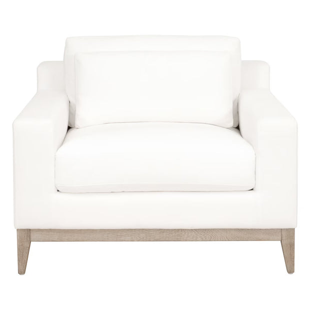 Essentials For Living Vienna Track Arm Sofa Chair ~ LiveSmart Peyton-Pearl With Natural Gray Oak