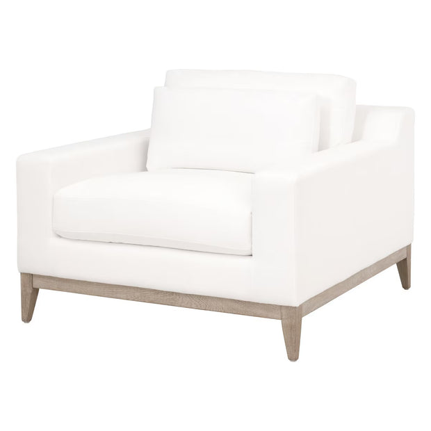Essentials For Living Vienna Track Arm Sofa Chair ~ LiveSmart Peyton-Pearl With Natural Gray Oak