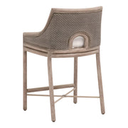 Essentials For Living Adamo Counter Stool ~ French Gray Cabana Loom, LiveSmart Peyton-Pearl With French Gray Mahogany Frame