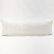 Anaya Home Cool Cotton White Waffle Weave Pillow 14x40 With Down Insert