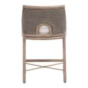 Essentials For Living Adamo Counter Stool ~ French Gray Cabana Loom, LiveSmart Peyton-Pearl With French Gray Mahogany Frame