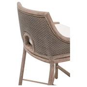 Essentials For Living Adamo Counter Stool ~ French Gray Cabana Loom, LiveSmart Peyton-Pearl With French Gray Mahogany Frame