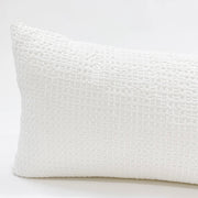 Anaya Home Cool Cotton White Waffle Weave Pillow 14x40 With Down Insert