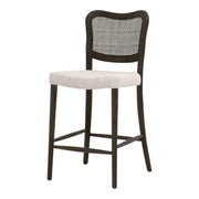 Essentials For Living Cela Counter Stool ~ Bisque With Matte Brown Oak & Matte Brown Cane Frame