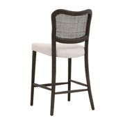 Essentials For Living Cela Counter Stool ~ Bisque With Matte Brown Oak & Matte Brown Cane Frame