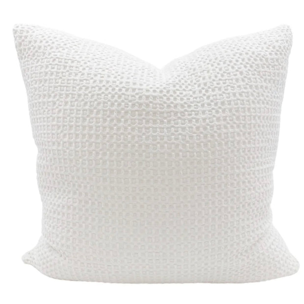Anaya Home Cool Cotton White Waffle Weave Pillow 20x20 With Down Insert