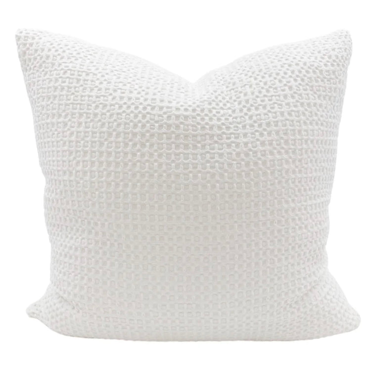 Anaya Home Cool Cotton White Waffle Weave Pillow 20x20 With Down Insert