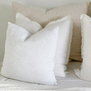 Anaya Home Cool Cotton White Waffle Weave Pillow 20x20 With Down Insert