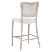Essentials For Living Cela Counter Stool ~ Bisque With Natural Gray Oak & Natural Gray Cane Frame