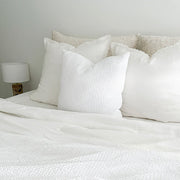 Anaya Home Cool Cotton White Waffle Weave Pillow 20x20 With Down Insert