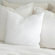 Anaya Home Cool Cotton White Waffle Weave Pillow 20x20 With Down Insert