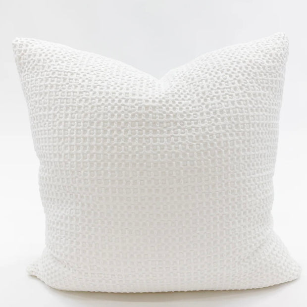 Anaya Home Cool Cotton White Waffle Weave Pillow 20x20 With Down Insert