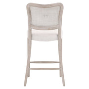 Essentials For Living Cela Counter Stool ~ Bisque With Natural Gray Oak & Natural Gray Cane Frame